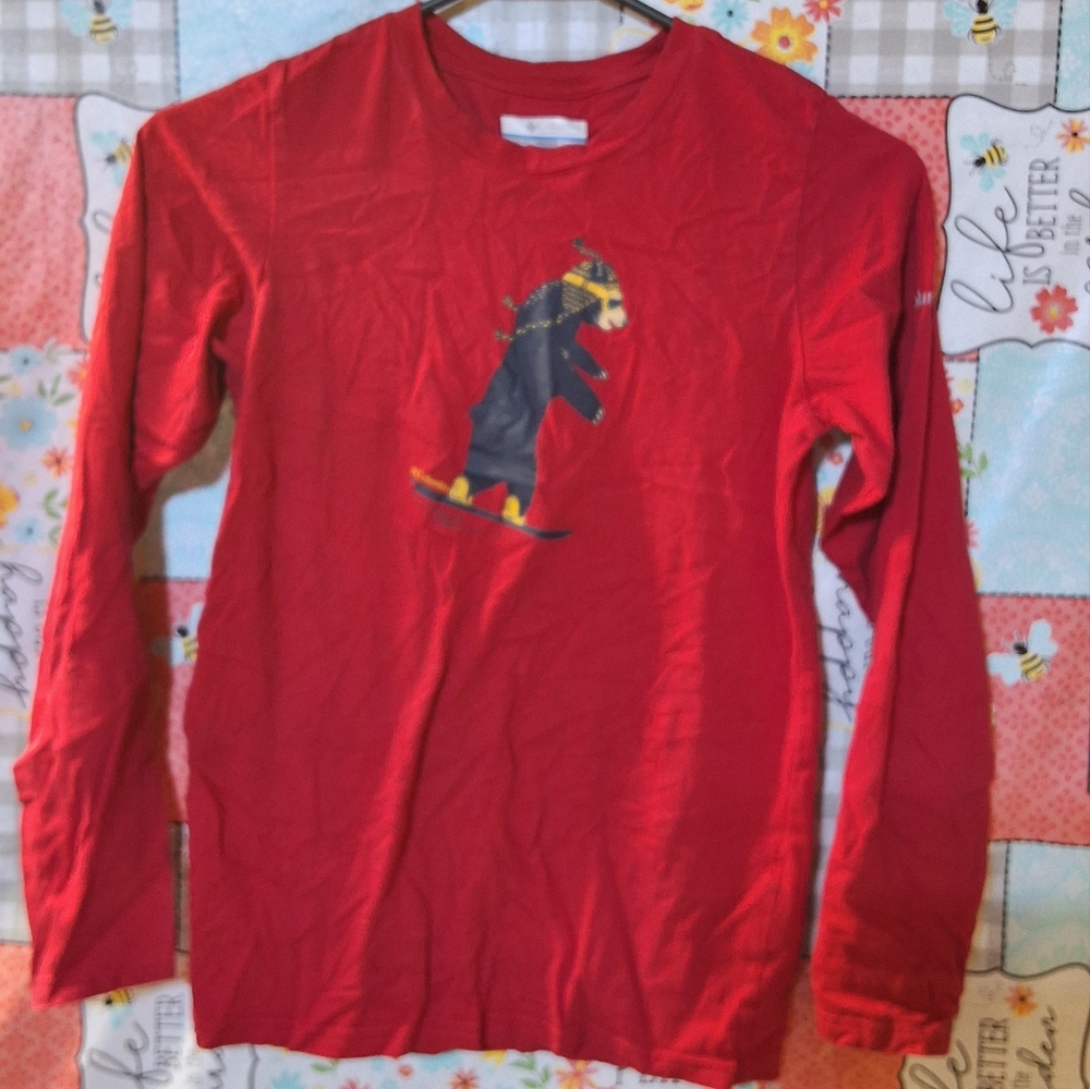 COLUMBIA RED LONG SLEEVE TEE